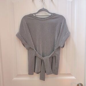 Textured Tie front blouse